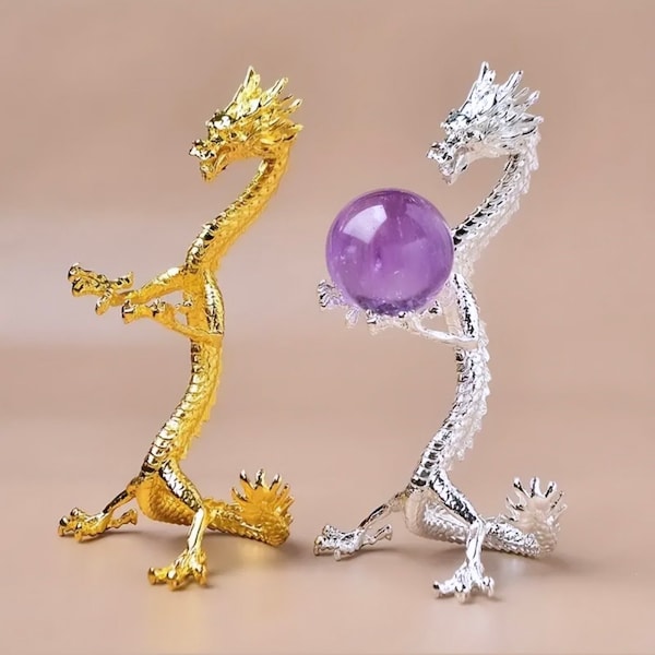 Cute Dragon Crystal Sphere Stand | Crystal Ball Holder | Home Decor | Crystal Display