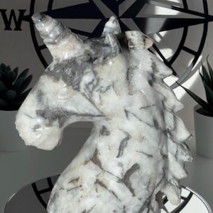 5lb Large Druzy Sphalerite Crystal Unicorn | Natural Crystal Stone Carving |  Beautiful Gemstone Fantasy Themed Unicorn Crystal Home Decor