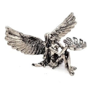 Beautiful Fairy Crystal Sphere Display Stand | Angel Girl Goddess With Wings Crystal Ball Base Egg Holder | Fantasy Statuette Statue