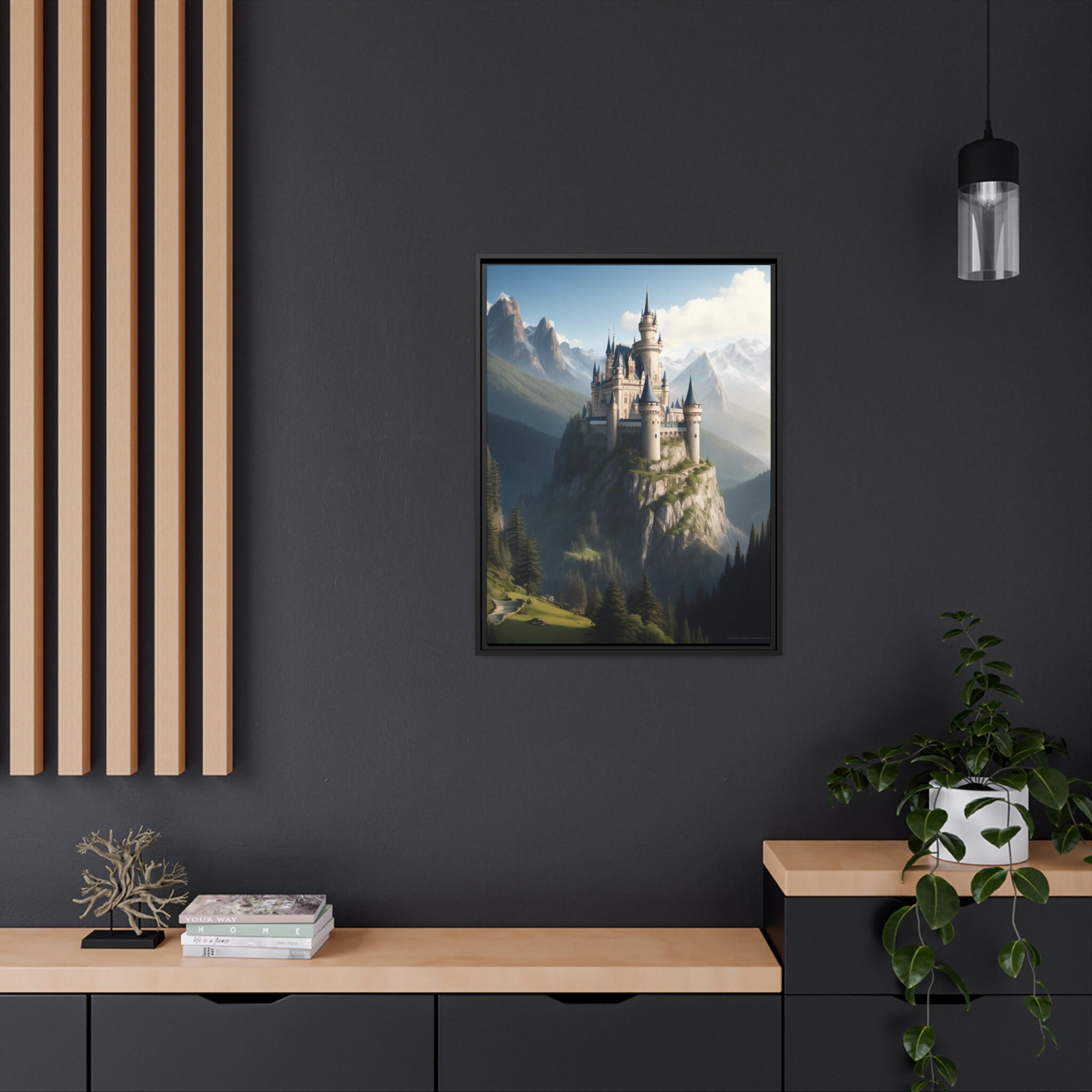 Detailed Magical Castle Overlooking Mountainous View and - Etsy
