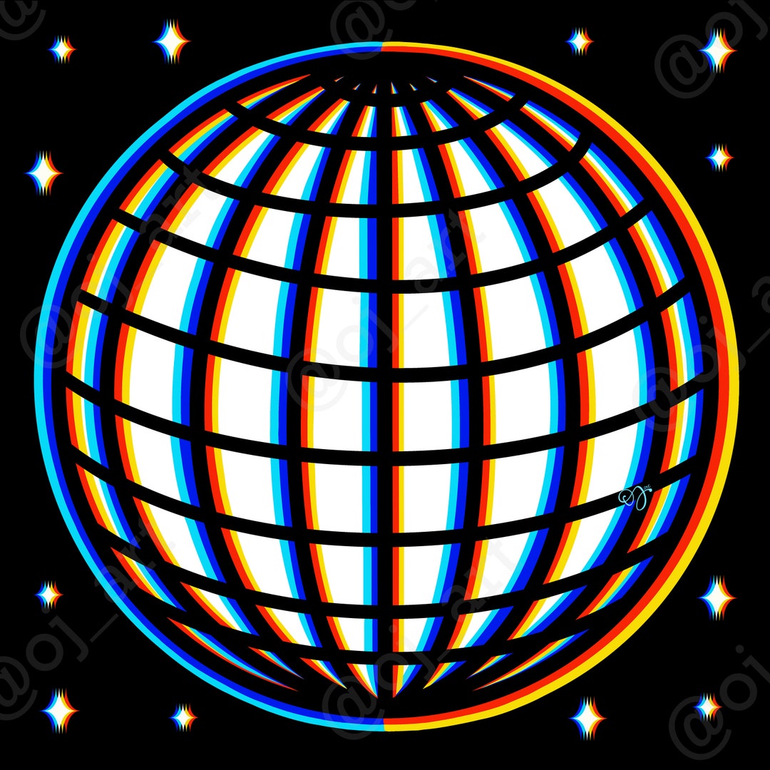 Glitchy Disco - Trippy Fine Art Print - Etsy