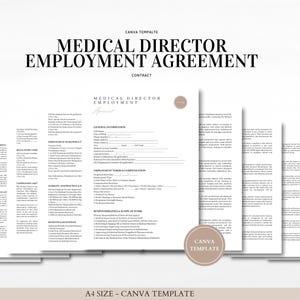 Medical Director Employment Agreement Canva Template | Med Spa Hiring Contract | Editable Physician Agreement