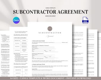 Modelo de contrato de subcontratista/contrato de contratista independiente, condiciones de pago, cláusulas de confidencialidad y no solicitación