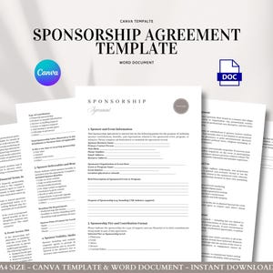 Sjabloon sponsorovereenkomst Bewerkbaar evenement Contract Branding Voorwaarden Leveringen Betaling Gebruiksrechten Annuleringsbeleid