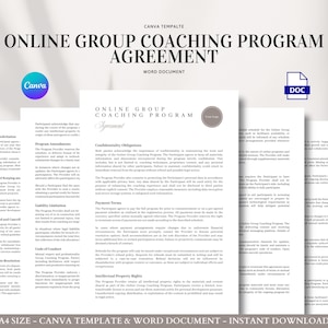 Sjabloon online groepscoachingovereenkomst Klantverwachtingen Betaling Vertrouwelijkheid Gedragsvoorwaarden
