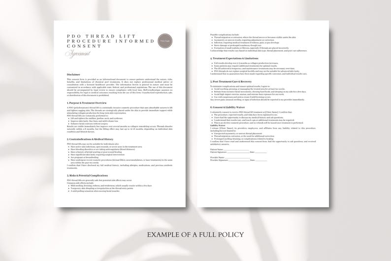 30 Editable Med Spa Consent & Intake Form Templates Word Doc Canva Patient Forms for Aesthetic Clinics, Injectables, Laser Facial Services image 3