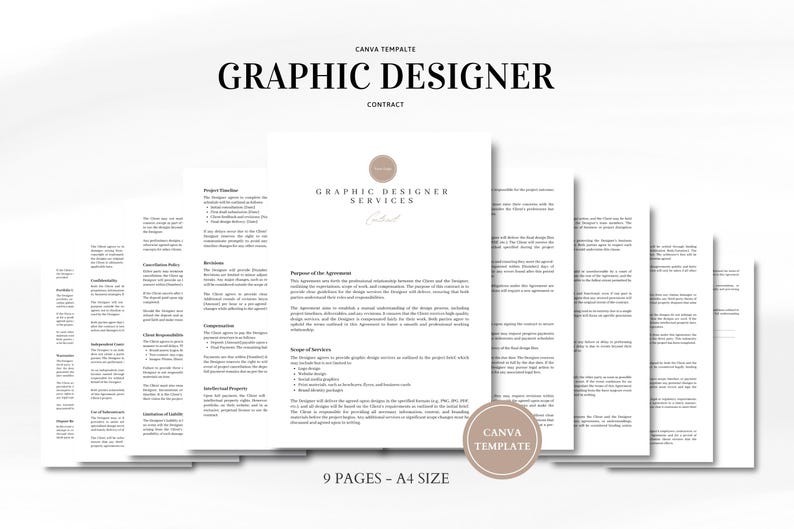 Graphic Designer Services Agreement Customizable Graphic Design ...