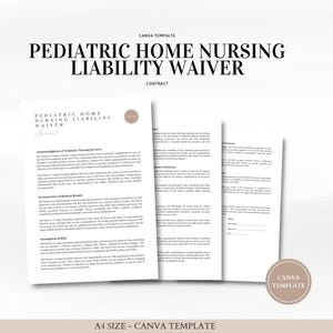 小児在宅看護責任免除テンプレート Canva 育児同意書 在宅看護同意書 患者ケア免責