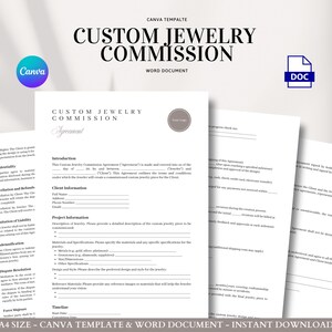 Custom Jewelry Commission Contract Template for Bespoke Design Intake Payment Terms Delivery and Client Consent