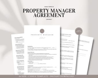 Property Manager Contract Canva Template - Real Estate Services - Digital Download - Edit in Canva