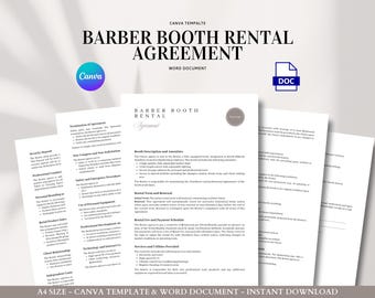 Barber Booth Rental Agreement Template Chair Lease Contract Personal Branding Shop Rules Insurance Payment Terms