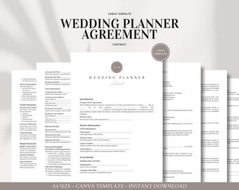 Wedding Planner Contract Bundle Canva Template - Professional and Customizable - Digital Download Template