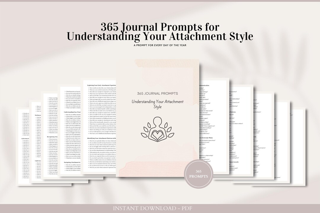 Understanding Your Attachment Style 365 Journal Prompts Digital PDF ...