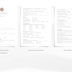 Ayurveda Client Intake Form and Questionnaire Professional Template for ...