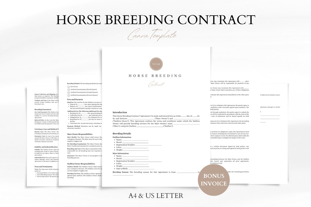 Horse Breeding Contract Template Professional Agreement for Mare and Horse Breeding Contract Template Professional Agreement for Mare and