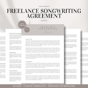 Freelance Songwriting Agreement Contract Template for Musicians and Producers - Comprehensive Legal Document for Music Industry