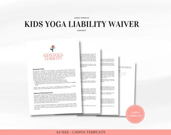 Kids Yoga Waiver Template | Liability Release Form for Schools & Childcare Centers - Edit in Canva