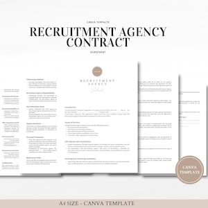 Recruitment Contract Template | Professional and Customizable Agreement for Hiring Services - Edit in Canva