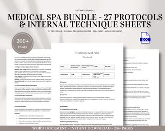 Medical Spa Protocol Bundle (27 Treatment Protocols + Internal Technique Sheets) for Aesthetic Clinics, Med Spas, and Cosmetic Practices