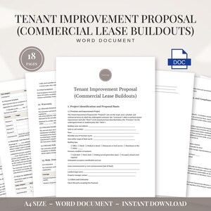 Tenant Improvement Proposal Template Editable | Commercial Lease Buildout Contract, Scope of Work, Allowances, Change Orders & Punch List