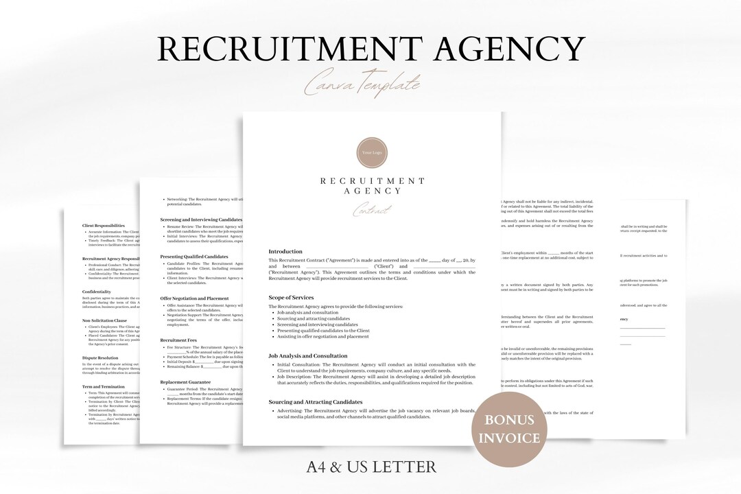 Recruitment Contract Template Professional and Customizable Agreement Recruitment Contract Template Professional and Customizable Agreement