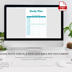 Printable Study Plan Template PDF Download Organize Your Study Schedule ...