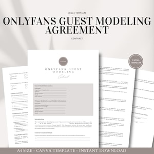 OnlyFans Guest Modeling Agreement Canva Template - Professional Contract for Guest Models and Account Holders