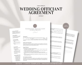 Wedding Officiant Agreement Template - Professional and Customizable Contract for Wedding Ceremonies