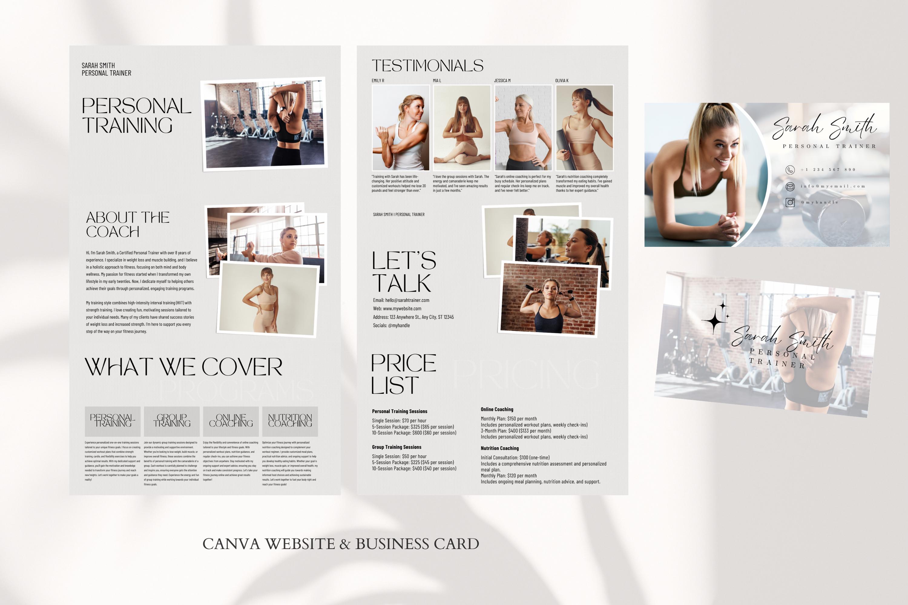 Personal Trainer Bundle Canva Template Essential Contracts, Forms ...