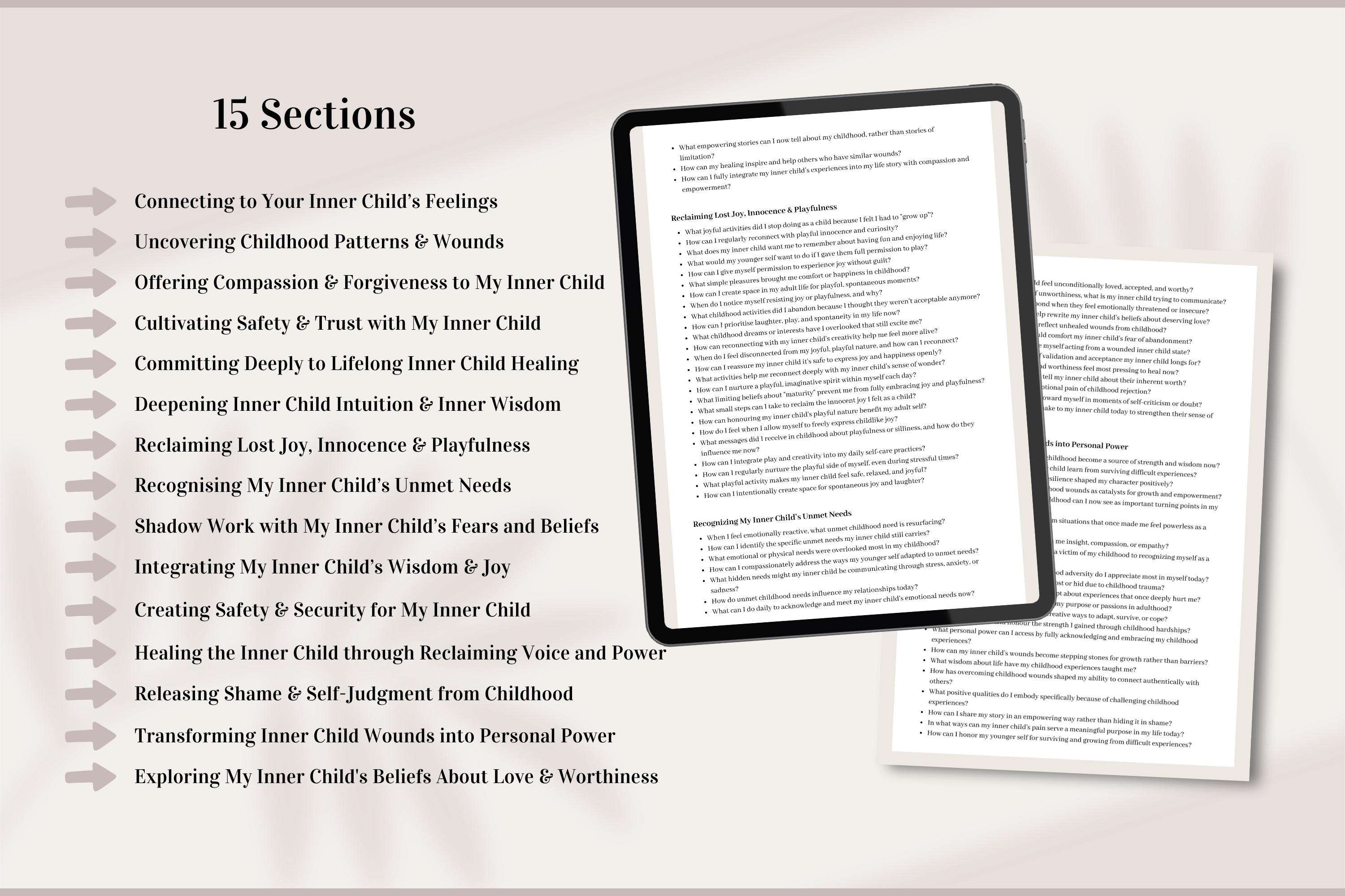 365 Inner Child Healing Journal Prompts PDF Instant Download | Shadow ...