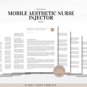 Mobile Aesthetic Nurse Injector Agreement Template | Editable Canva Contract for Aesthetic Services | Customizable Nurse Injector Contract