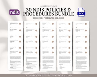 NDIS Policy & Procedure Bundle for Australian Providers | Fully Editable Word Templates for Compliance, Registration, Audit