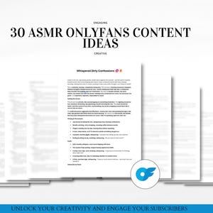 30 Asmr OnlyFans Content Ideas | ASMR OF Video Ideas | Content Creator Inspiration PDF