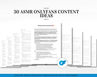 30 Asmr OnlyFans Content Ideas | ASMR OF Video Ideas | Content Creator Inspiration PDF