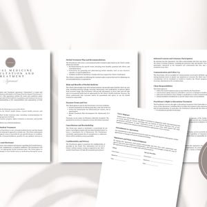 Herbal Medicine Consultation Agreement Template Natural Health Intake Form Client Consent Holistic Treatment Plan Herbalist Disclosure image 3