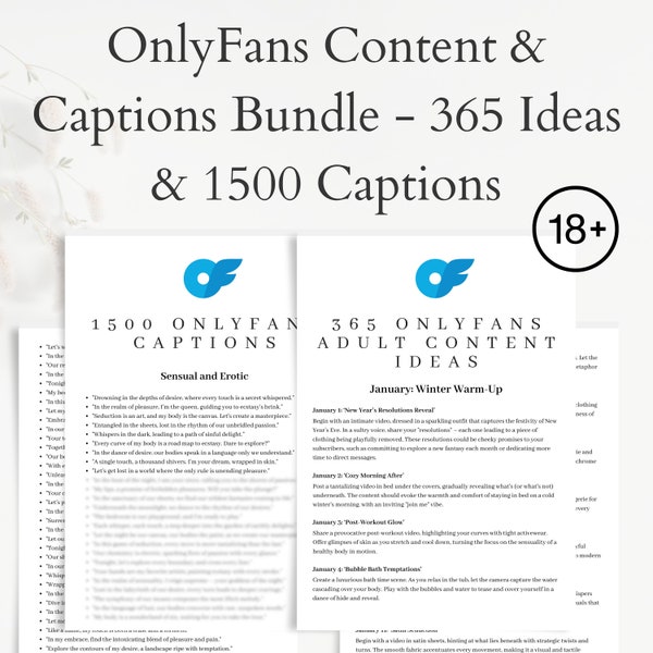 OnlyFans Content and Captions Bundle - Full Year of Ideas & 1500+ Captions - Digital Download