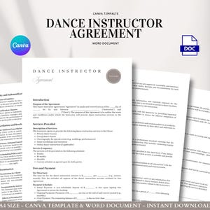 Tanzlehrer-Vertragsvorlage Privatstunden Gruppenstunden Choreographie Stundenplan Gebühren Stornobedingungen