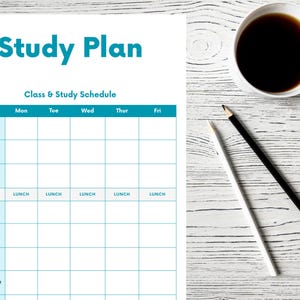 Printable Study Plan Template PDF Download Organize Your Study Schedule ...
