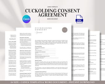 Cuckolding Consent Agreement Editable Lifestyle Relationship Contract for Couples Boundaries Trust Third Party Involvement