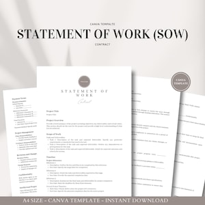 Modèle Canva de Cahier des charges (SOW) pour les indépendants - Professionnel et personnalisable - Modifier dans Canva