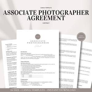Mitarbeiter-Fotograf-Vereinbarung Canva Vorlage - Professionell und anpassbar - Digitaler Download - In Canva bearbeiten