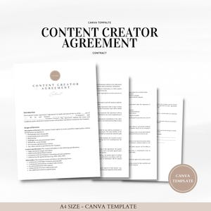 Content Creator Agreement Template - Professional Contract for Businesses and Creators