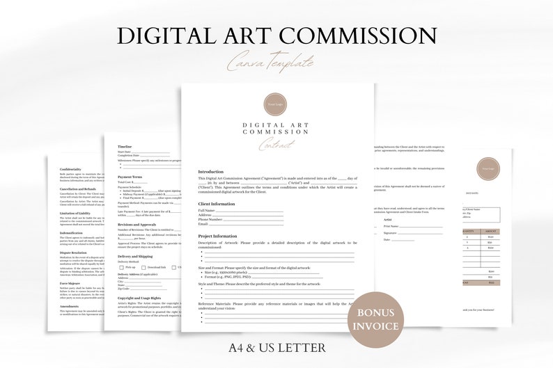 Digital Art Commission Agreement Template Professional Contract for Digital Art Commission Agreement Template Professional Contract for