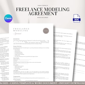 Modello di contratto per modella freelance Servizi fotografici Campagne in passerella Diritti d'uso Termini di pagamento Consenso del cliente