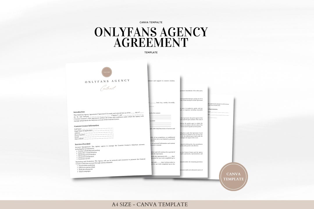 Onlyfans Agency Agreement Template Professional Contract for Content