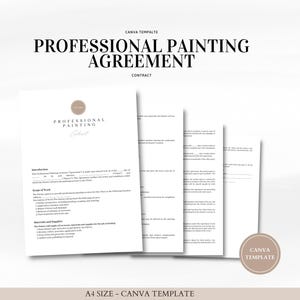 Professional Painting Contract Canva Template - Residential and Commercial Services Agreement - Edit in Canva