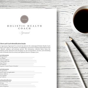 Holistic Health Coach Agreement Contract Template for Wellness Coaching, Lifestyle Programs, Client Consent, and Liability Waivers image 4