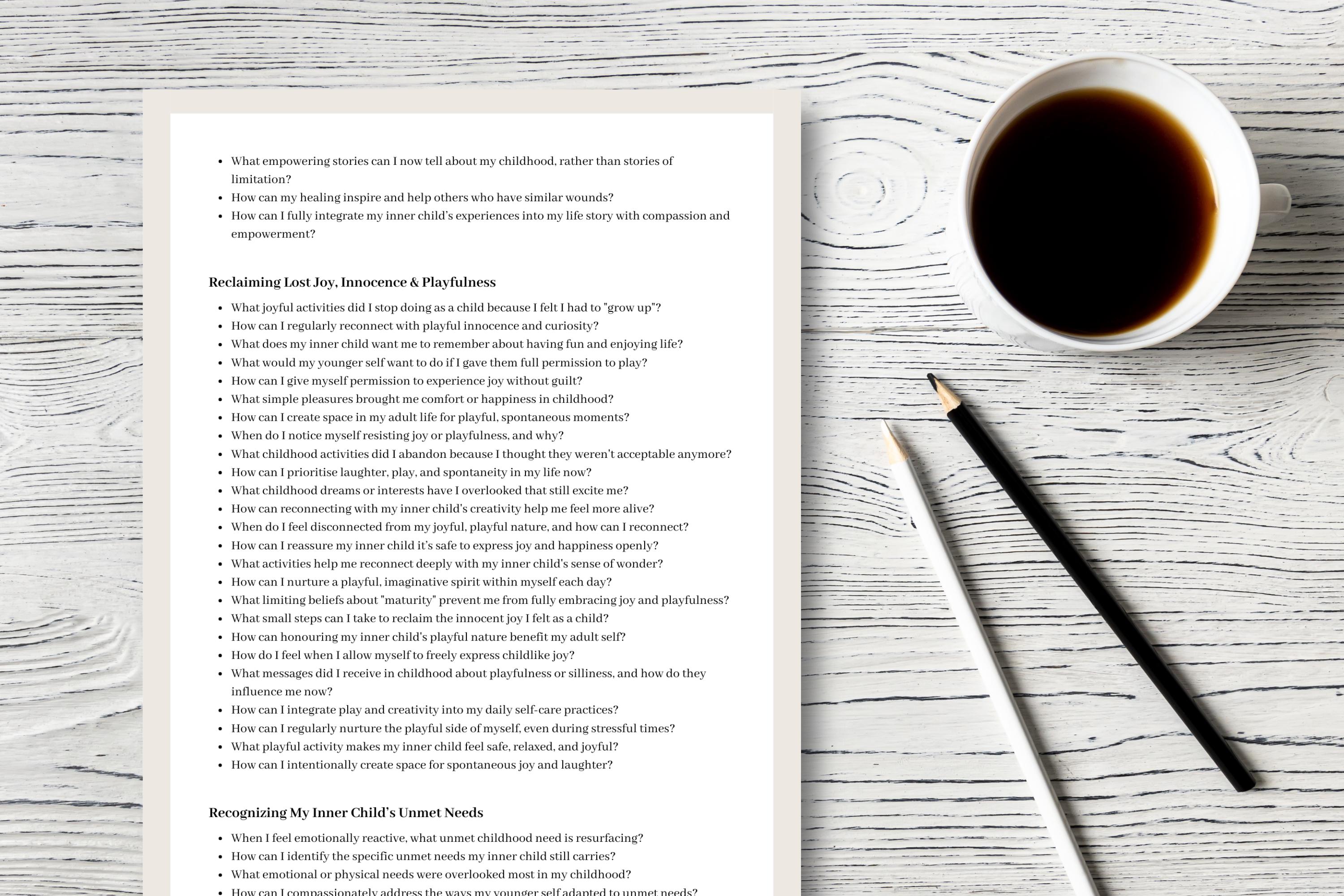 365 Inner Child Healing Journal Prompts PDF Instant Download | Shadow ...