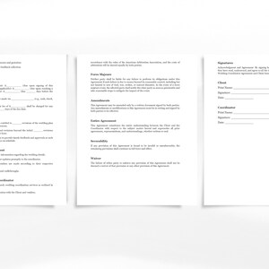 Wedding Day Coordinator Contract - Customizable Professional Template