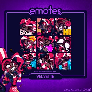 Hazbin Hotel / Velvette Series 1 Emote Pack (9) | DISCORD & TWITCH Emotes